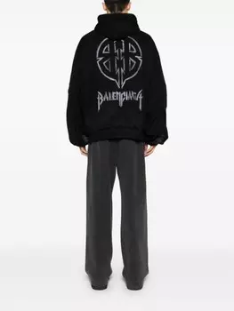 Balenciaga пуховик с логотипом, черный