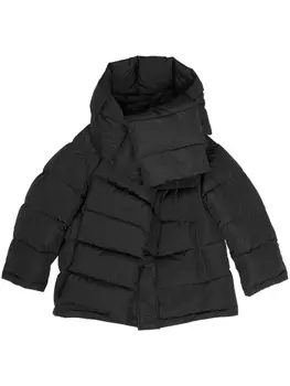 Balenciaga пуховик с шарфом, черный