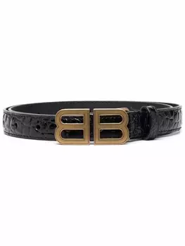 Balenciaga ремень Hourglass с пряжкой-логотипом, черный