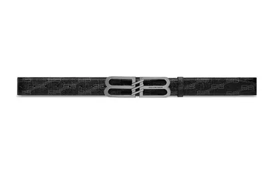 Balenciaga Ремень из полиэстера и кожи унисекс, черный, ширина 4 см