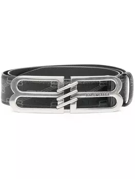 Balenciaga ремень с пряжкой-логотипом BB, черный