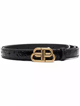 Balenciaga ремень с пряжкой-логотипом, черный