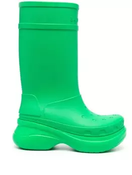 Balenciaga резиновые сапоги из коллаборации с Crocs, зеленый