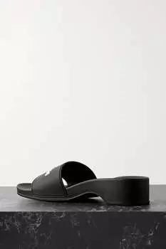 BALENCIAGA Резиновые шлепанцы с тисненым логотипом, черный