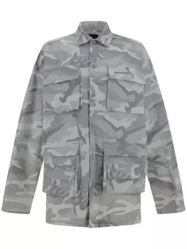 Balenciaga рубашка с карманами карго, серый