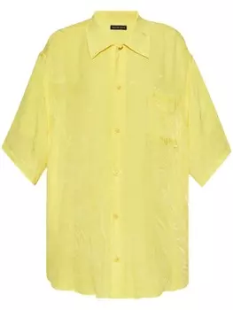Balenciaga рубашка с коротким рукавом на пуговицах, желтый