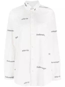 Balenciaga рубашка с логотипом, белый