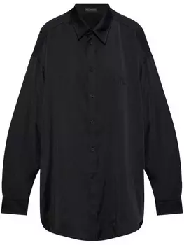 Balenciaga рубашка с вышитым логотипом, черный