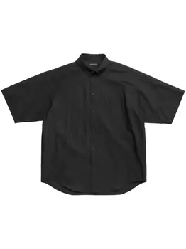 Balenciaga рубашка Tape Type с короткими рукавами, черный