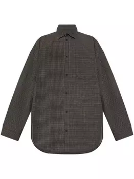 Balenciaga рубашка в клетку, черный