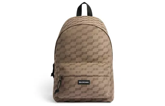 Balenciaga Рюкзак среднего размера из искусственной кожи с монограммой BB SIGNATURE, мужской, бежево-коричневый