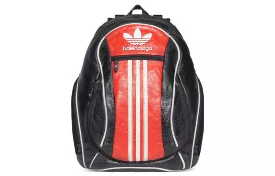 Balenciaga Рюкзак-трубы из полиамида, коллаборация Adidas, черный/красный, мужской