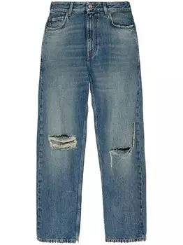 Balenciaga рваные джинсы с деталями, синий