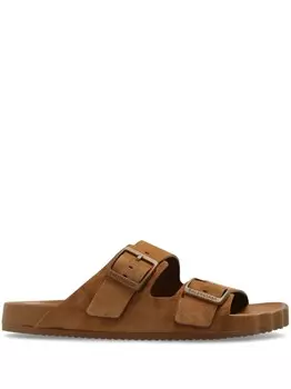 Balenciaga сандалии Sunday из замши с формованной стелькой, коричневый