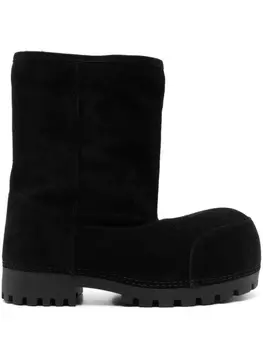 Balenciaga сапоги из меха Аляски, черный