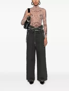 Balenciaga сетчатый топ с принтом, нейтральный цвет