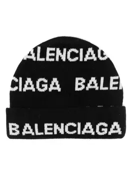 Balenciaga шапка бини из смесовой шерсти, черный