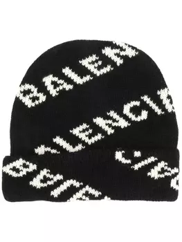 Balenciaga шапка бини с логотипом, черный