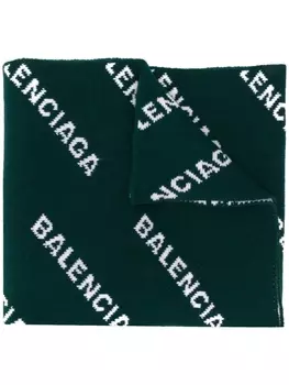 Balenciaga шарф с логотипом, зеленый