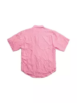 Balenciaga шелковая рубашка с жатым эффектом, розовый