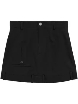 Balenciaga шерстяная мини-юбка, черный