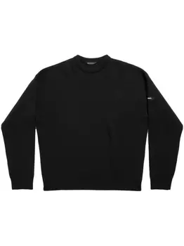 Balenciaga шерстяная толстовка с нашивкой-логотипом, черный