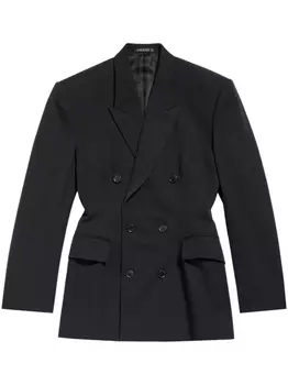Balenciaga шерстяной блейзер Cinched, черный