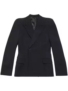 Balenciaga шерстяной блейзер с заостренными лацканами, черный