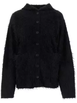 Balenciaga шерстяной кардиган с капюшоном, черный