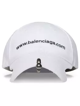 Balenciaga шестипанельная кепка с вышитым логотипом, белый
