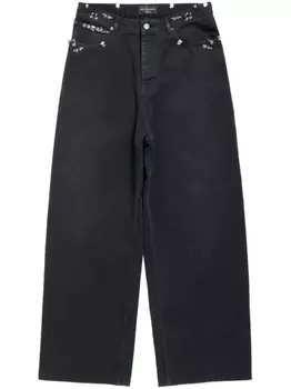 Balenciaga широкие джинсы средней посадки, черный