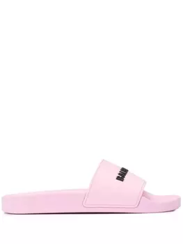 Balenciaga шлепанцы с логотипом, розовый