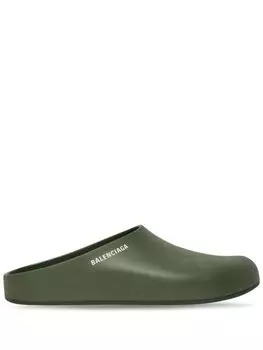 Balenciaga шлепанцы с логотипом, зеленый