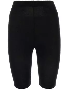 Balenciaga шорты из эластичной махровой ткани, черный