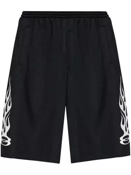 Balenciaga шорты с графическим принтом, черный