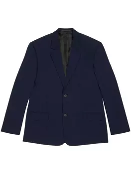 Balenciaga single-breasted blazer, синий
