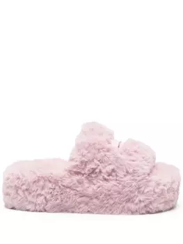 Balenciaga слайды Furry Platform, розовый