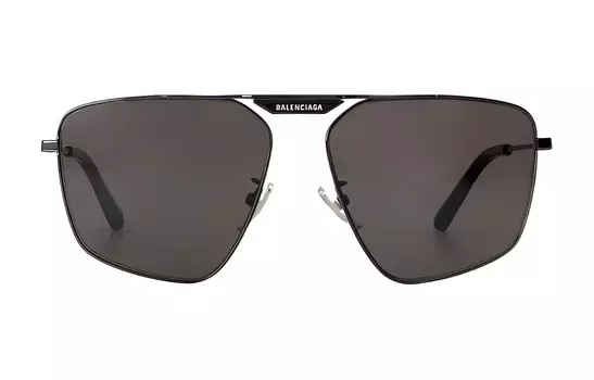 Balenciaga Солнцезащитные очки неправильной формы из сплава, мужские, черные