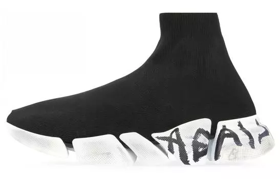 Кроссовки женские Balenciaga Speed 2.0 Graffiti Recycled, черный