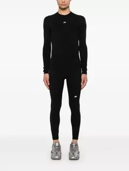 Balenciaga спортивные легинсы с логотипом, черный