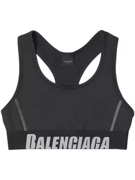 Balenciaga спортивный бюстгальтер с логотипом, черный
