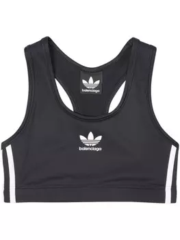 Balenciaga спортивный бюстгальтер с логотипом из коллаборации с adidas, черный