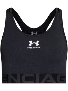 Balenciaga спортивный бюстгальтер с принтом из коллаборации с Under Armour, черный