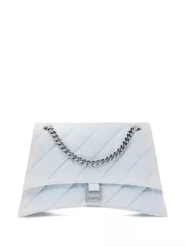 Стеганая сумка на плечо Balenciaga Crush среднего размера, синий