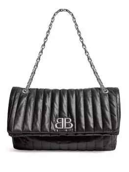 Стеганая сумка Balenciaga Monaco среднего размера, черный