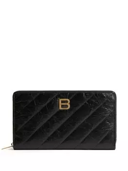 Balenciaga стеганый кошелек Crush Continental, черный