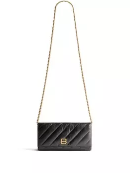 Balenciaga стеганый кошелек с логотипом, черный