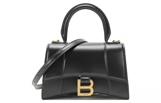 Balenciaga Сумка-часы из коровьей кожи в форме песочных часов, очень маленькая, женская, черная