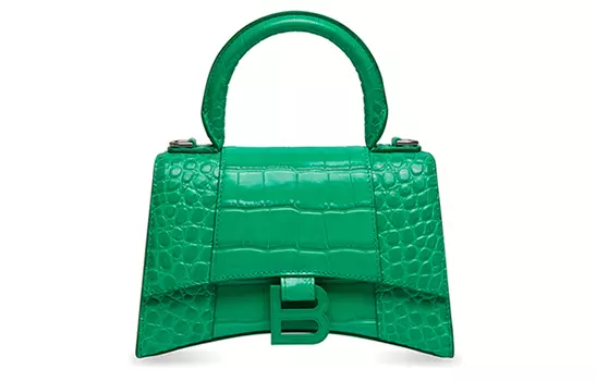 Balenciaga Сумка-часы из коровьей кожи, женская, через плечо, Trumpets, зеленая