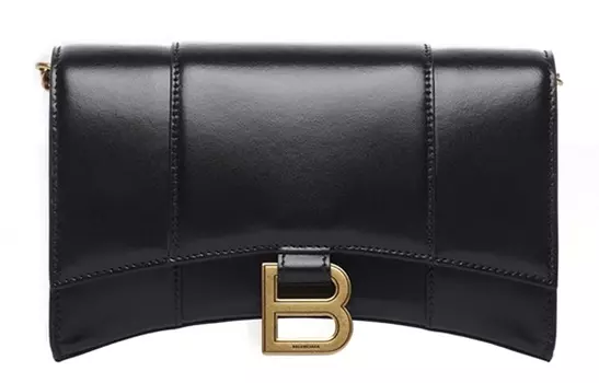 Balenciaga Сумка-часы из телячьей кожи, с ручным креплением, через плечо, мини, женская, черная